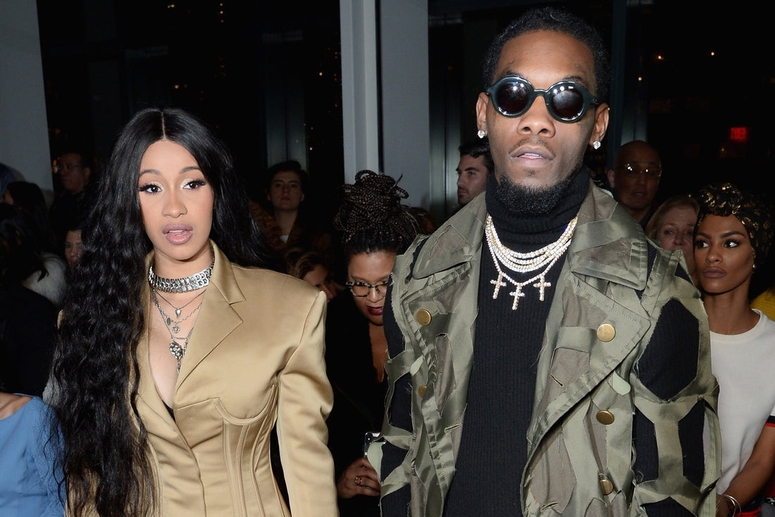 Offset performing during a Miami concert where his $150K VVS diamond Cuban link chain was ripped off during a crowd dive and never recovered.