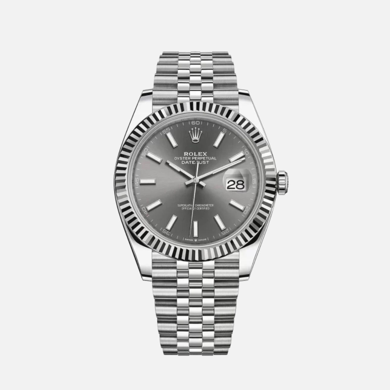 ROLEX DATEJUST 41MM RHODIUM INDEX