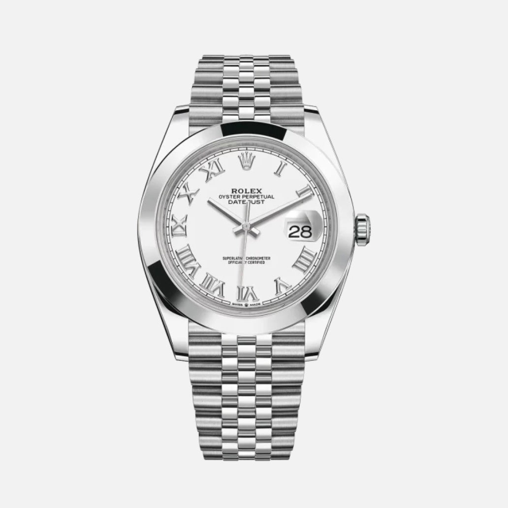 ROLEX DATEJUST 41MM WHITE ROMAN