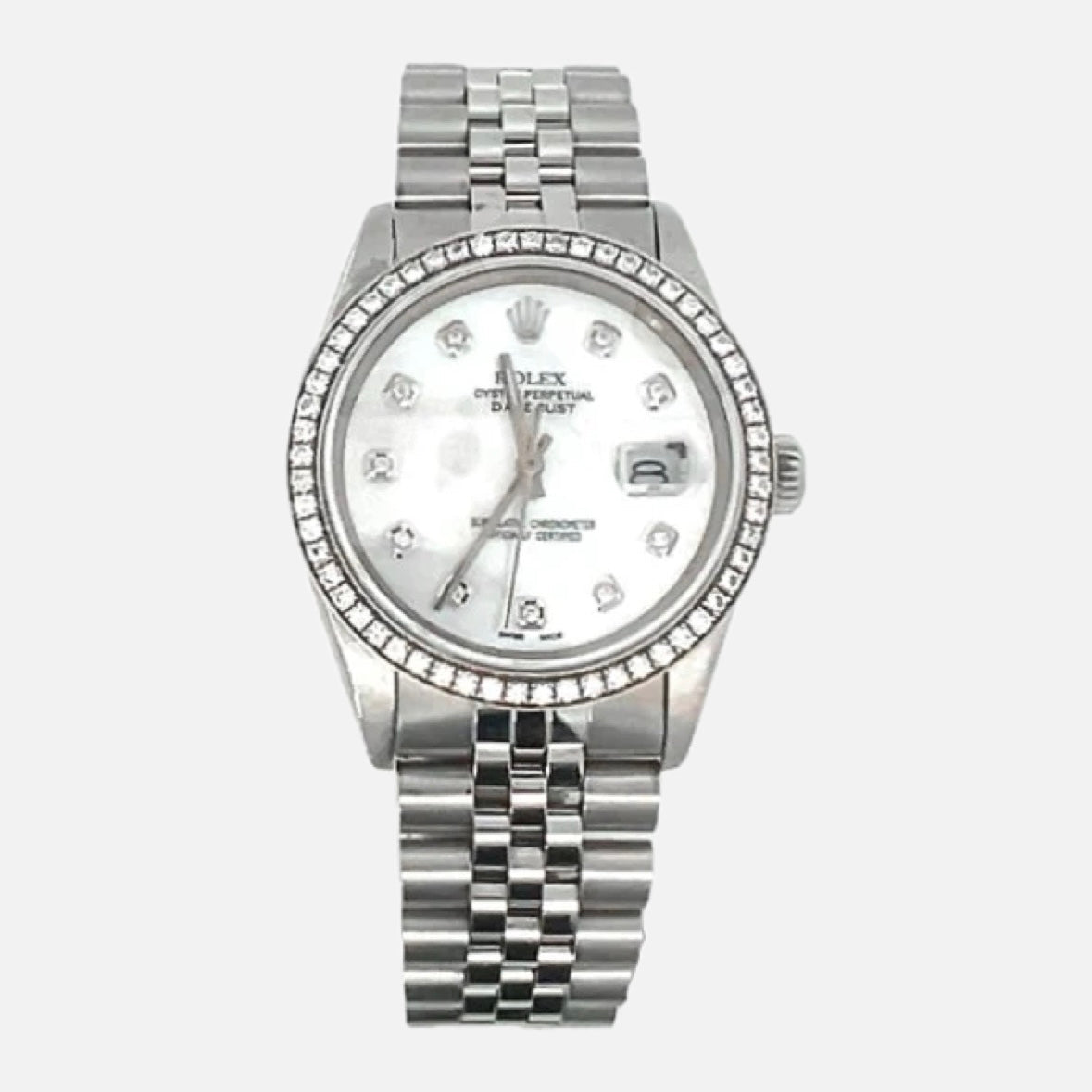 ROLEX DATEJUST 36MM MOP DIAMOND DIAL & BEZEL