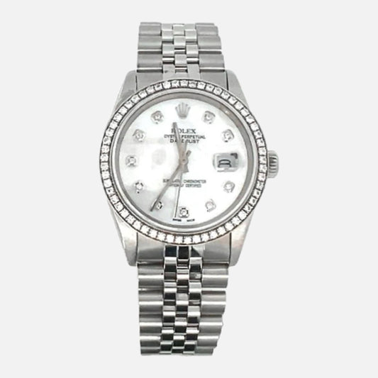 ROLEX DATEJUST 36MM MOP DIAMOND DIAL & BEZEL