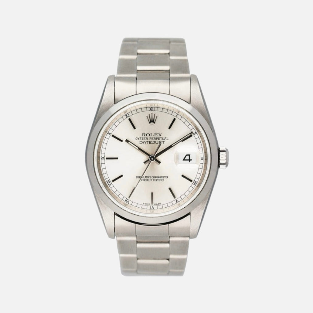ROLEX DATEJUST 36MM SILVER INDEX