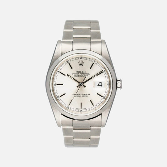 ROLEX DATEJUST 36MM SILVER INDEX