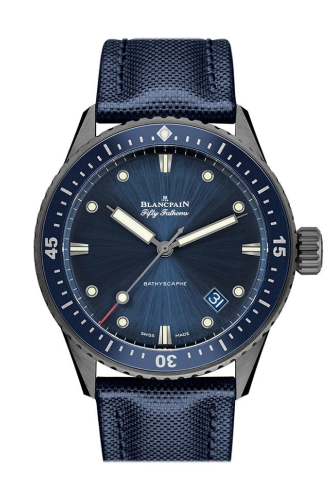 Blancpain Fifty Fathoms Bathyscaphe Automatic Blue Dial Men's Watch 5000-0240-O52A JD