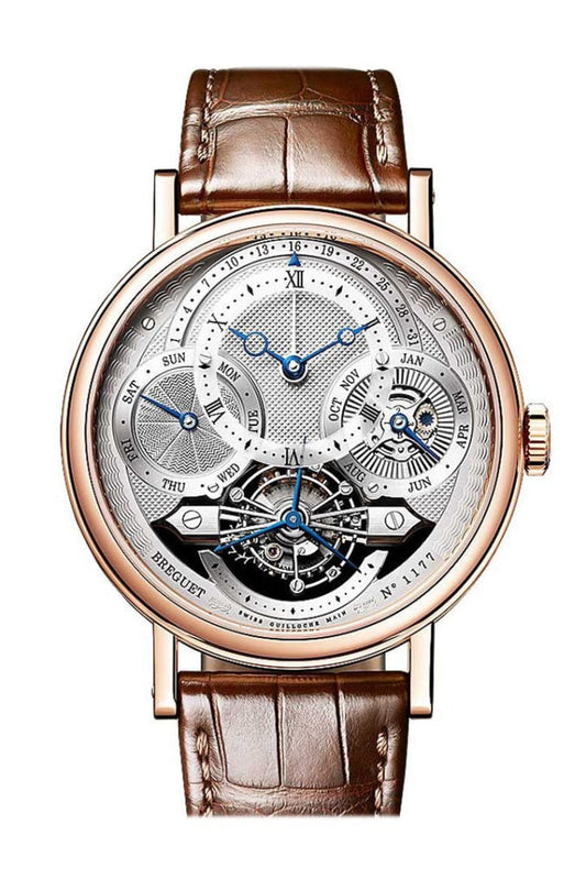 Breguet Classique Tourbillon Quantieme Perpetual Engine Turned Silvered Gold Dial 3797BR1E9WU