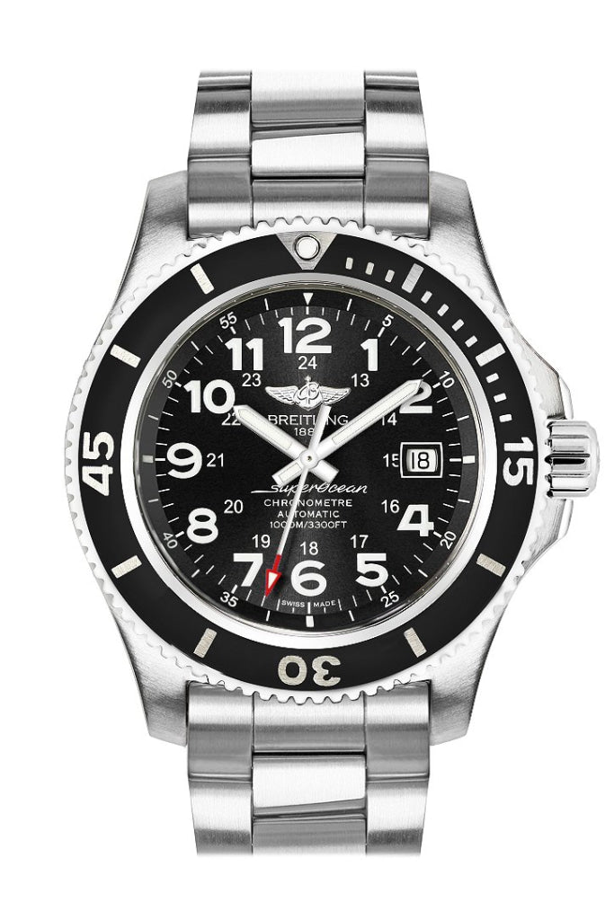 Breitling Superocean II 44 Black Dial Steel Men's Watch A17392D7 B1A1