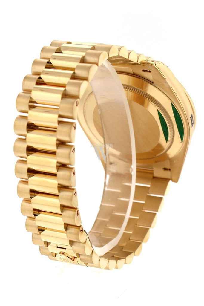 Rolex Day-Date 40 White Roman Dial Diamond Bezel 18K Yellow Gold President Automatic Men's Watch 228348