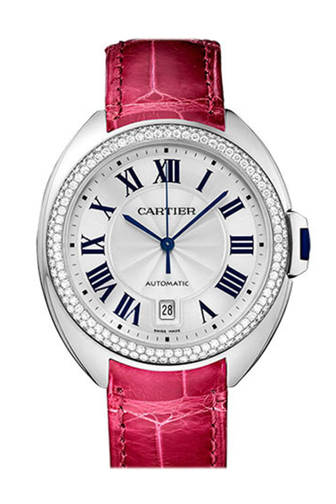 Cartier Cle de Cartier Diamond Bezel White Gold Automatic Ladies Watch WJCL0011