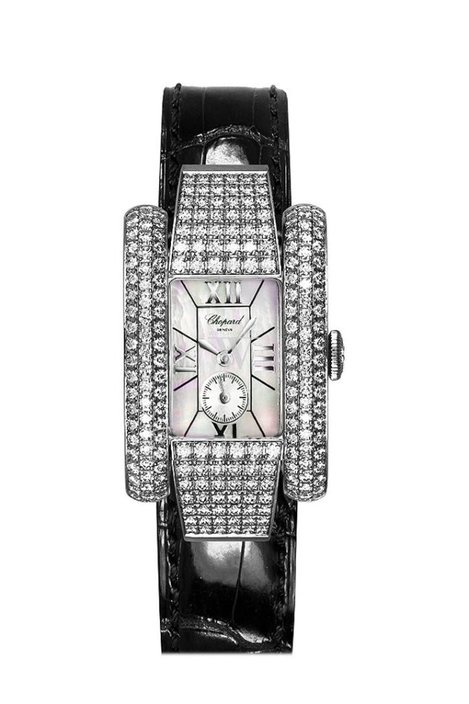 Chopard La Strada in White Gold Diamond Bezel Black Crocodile Leather Strap 416847-1001