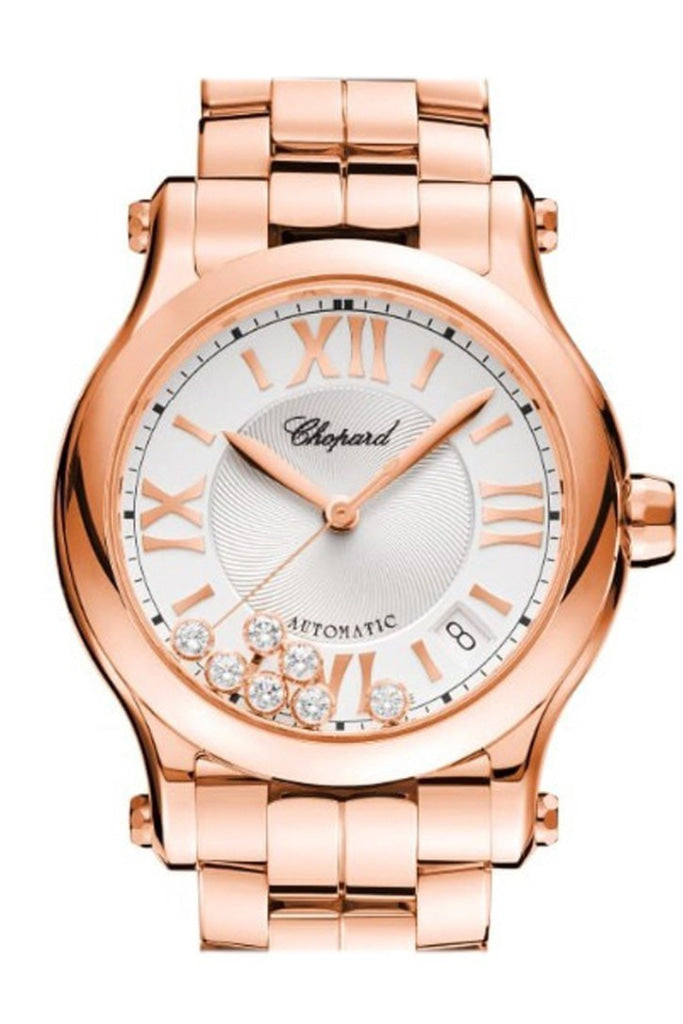 Chopard Happy Sport 36mm 18k Rose Gold and Diamonds Automatic Watch 274808-5002