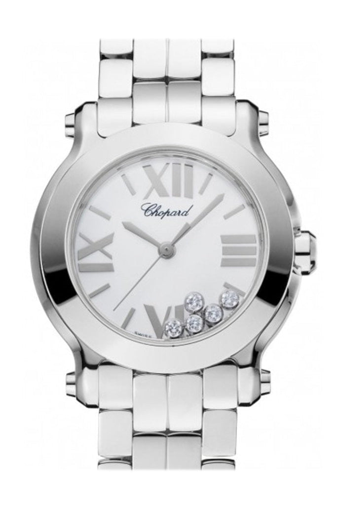 Chopard Happy Sport 30mm 5 Floating Diamonds Inside Dial Ladies Watch 278509-3002
