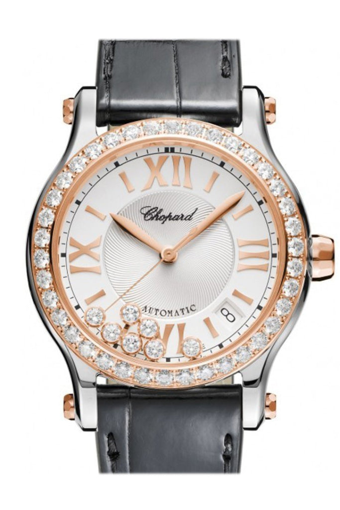 Chopard Happy Sport 36mm Diamonds Bezel 7 Floating Diamonds Inside Dial Watch 278559-6003