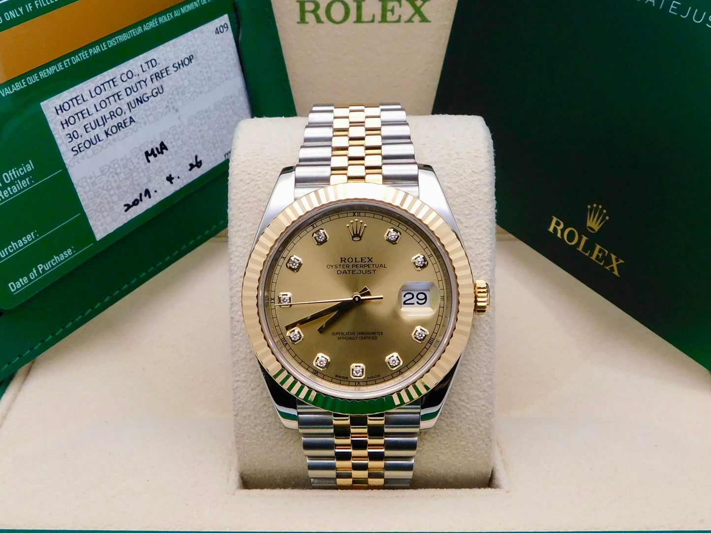 ROLEX DATEJUST 41MM CHAMPAGNE DIAMOND