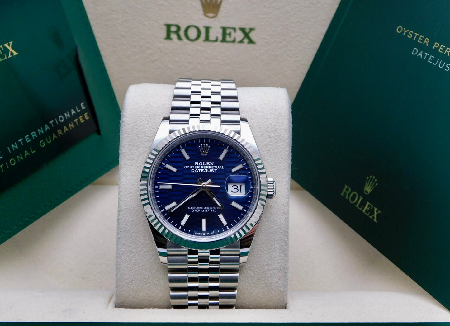 ROLEX DATEJUST BLUE MOTIF 36MM