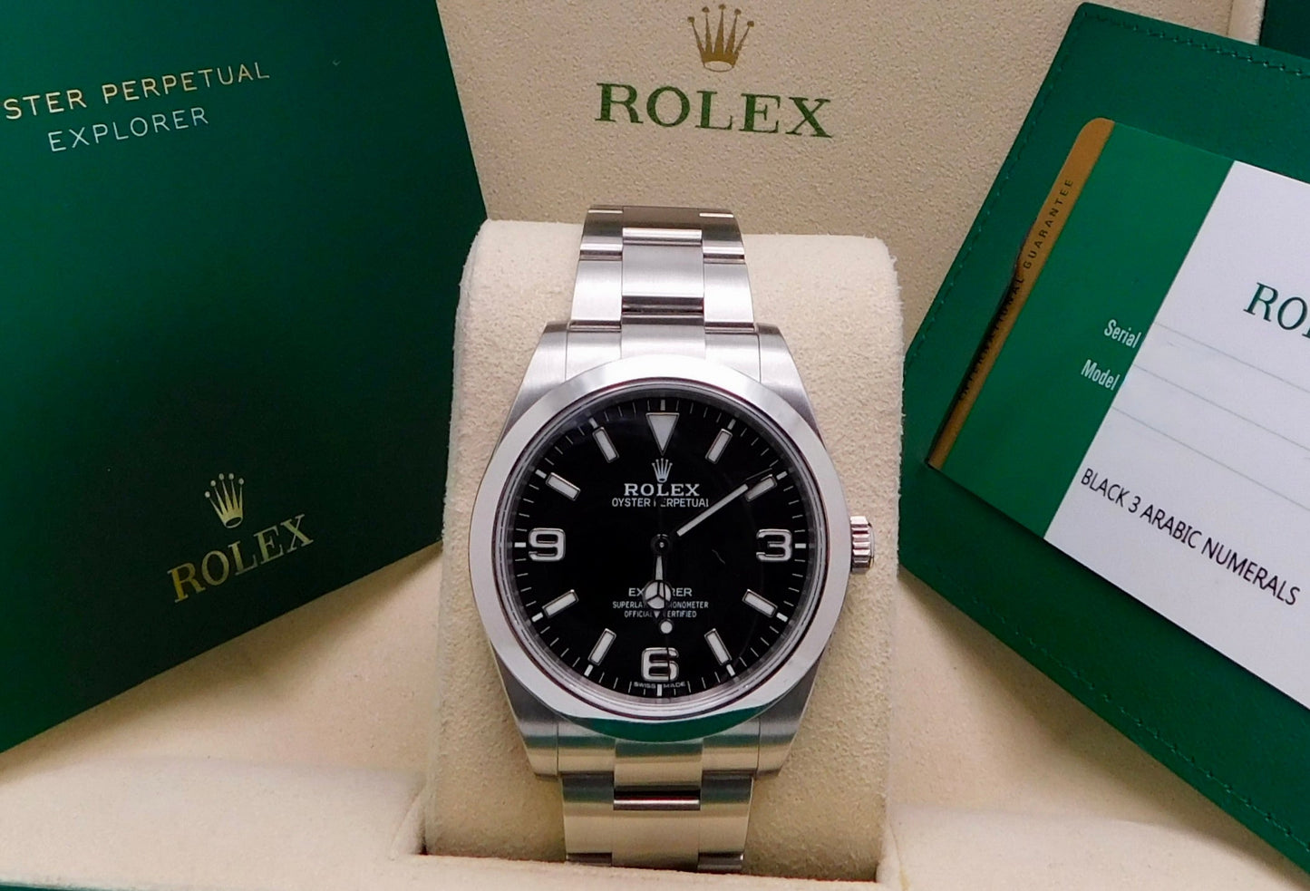 ROLEX EXPLORER 39MM BLACK 3 ARABIC