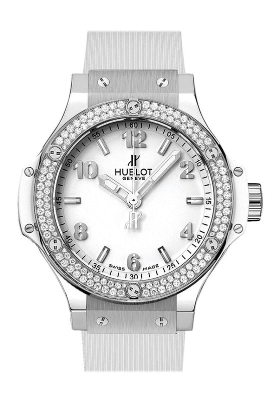 Hublot Big Bang White Dial Diamond Bezel White Rubber Unisex 38mm Watch 361.SE.2010.RW.1104 JD