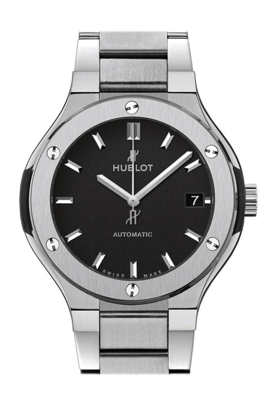 Hublot Classic Fusion Matte Black Dial Automatic Titanium Ladies Watch 585.NX.1170.NX