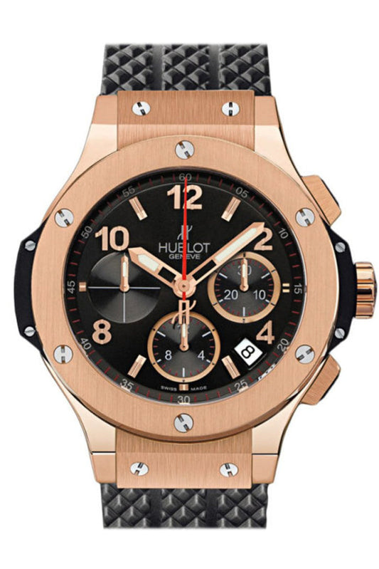 Hublot Big Bang 18kt Rose Gold Black Dial Black Rubber Men's Watch 301.PX.130.RX