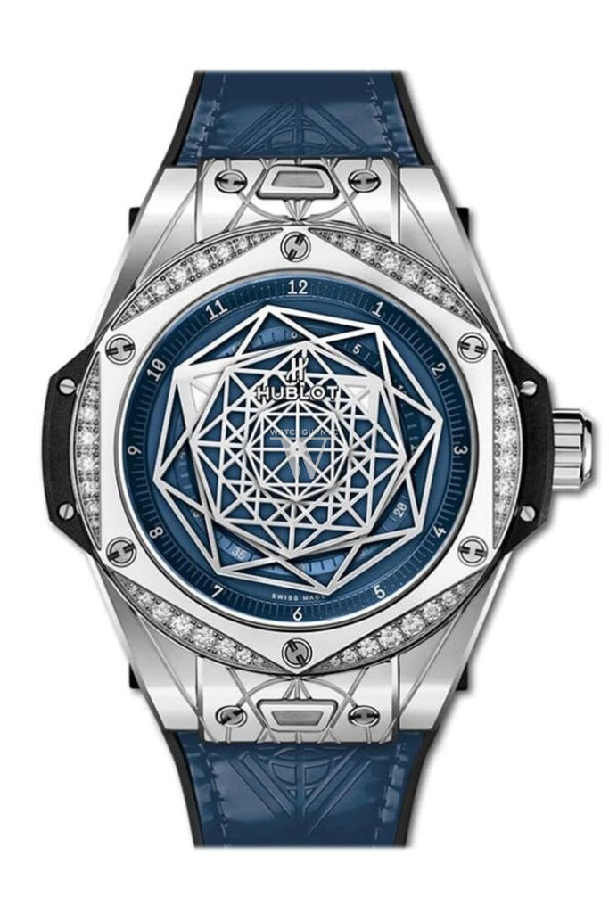 Hublot Big Bang One Click Sang Bleu Steel Blue Diamonds 39mm Watch 465.SX.7179.VR.1204.MXM19