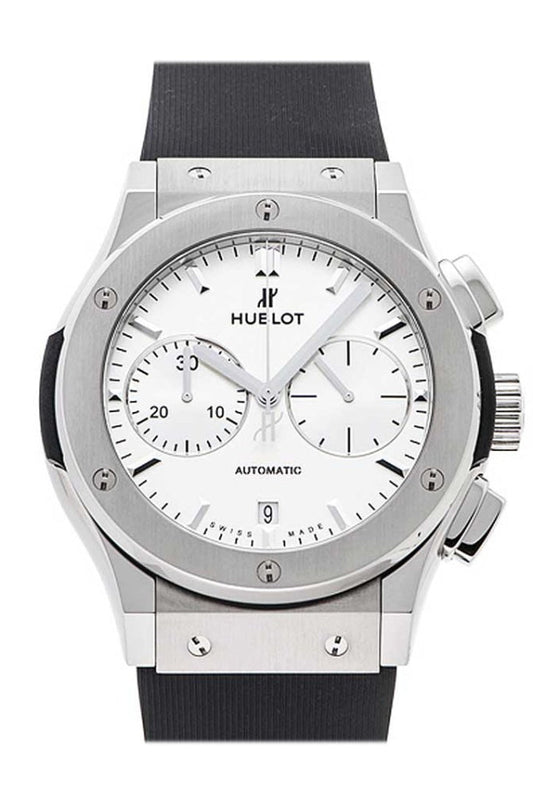 Hublot Classic Fusion Chronograph White Dial Titanium on Black Rubber Strap 521.NX.2611.RX