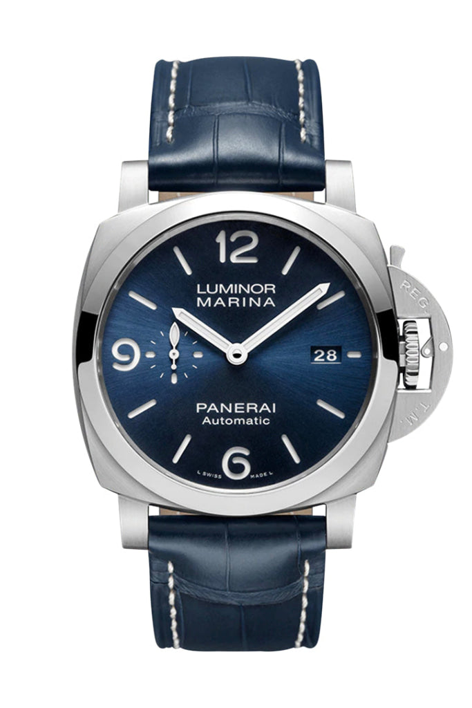 Panerai Panerai Panerai Luminor Marina Automatic Blue Dial Men's Watch PAM01313 luxury watch by Global Sky Diamonds, Diamond District NYC, mazalito