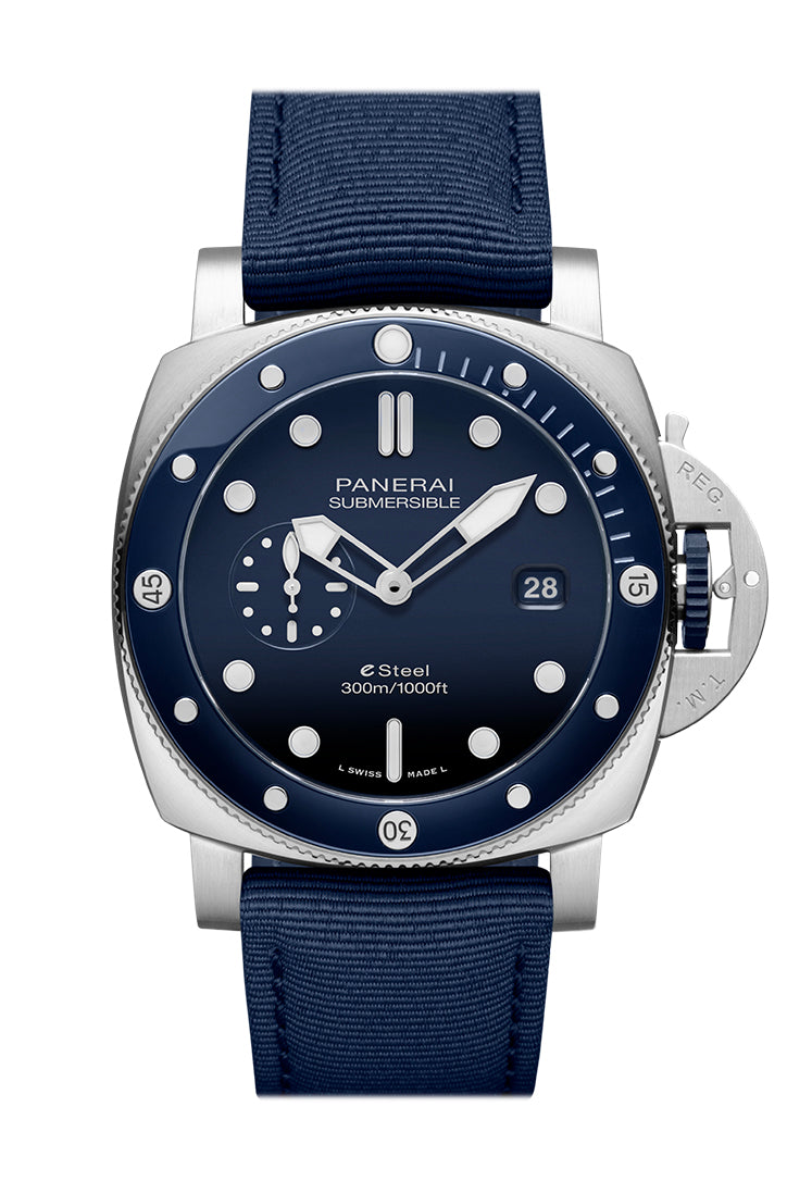 Panerai Panerai Panerai Submersible Quarantana Quattro 44 Blue Dial PAM01289 luxury watch by Global Sky Diamonds, Diamond District NYC, mazalito