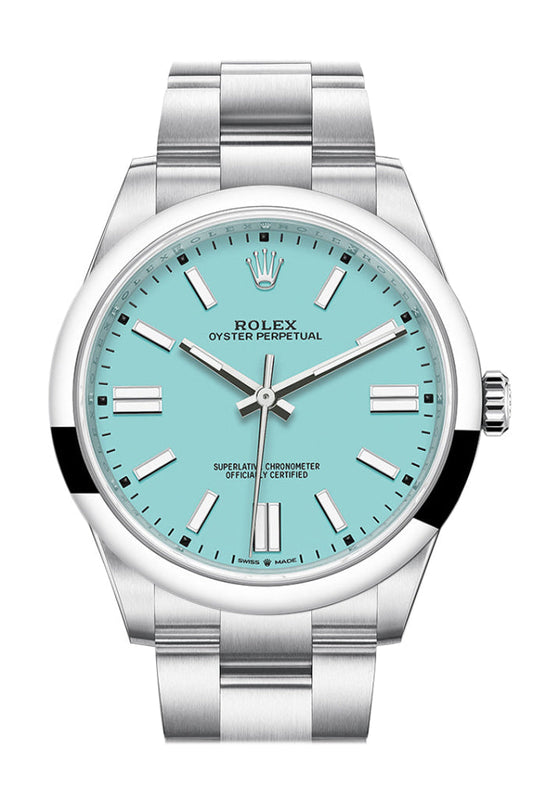 Rolex Oyster Perpetual 41 Turquoise Dial Oyster Bracelet Watch 124300 DC