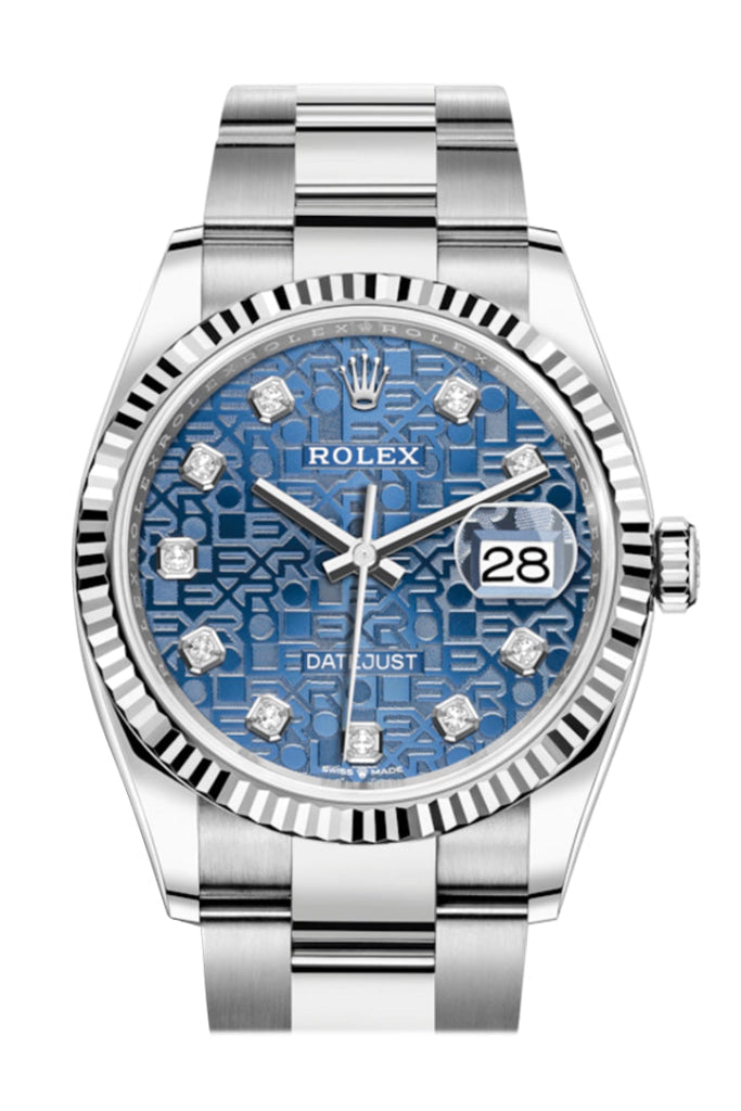 Rolex Datejust 36 Blue Jubilee Diamond Dial Automatic Watch 126234