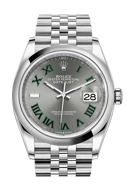 Rolex Datejust 36 Slate Wimbledon Dial Automatic Jubilee Watch 126200