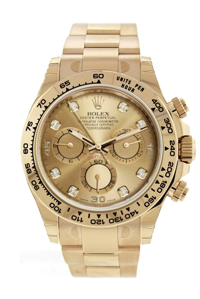 Rolex Cosmograph Daytona Champagne Diamond Dial Automatic Men's Watch 116508