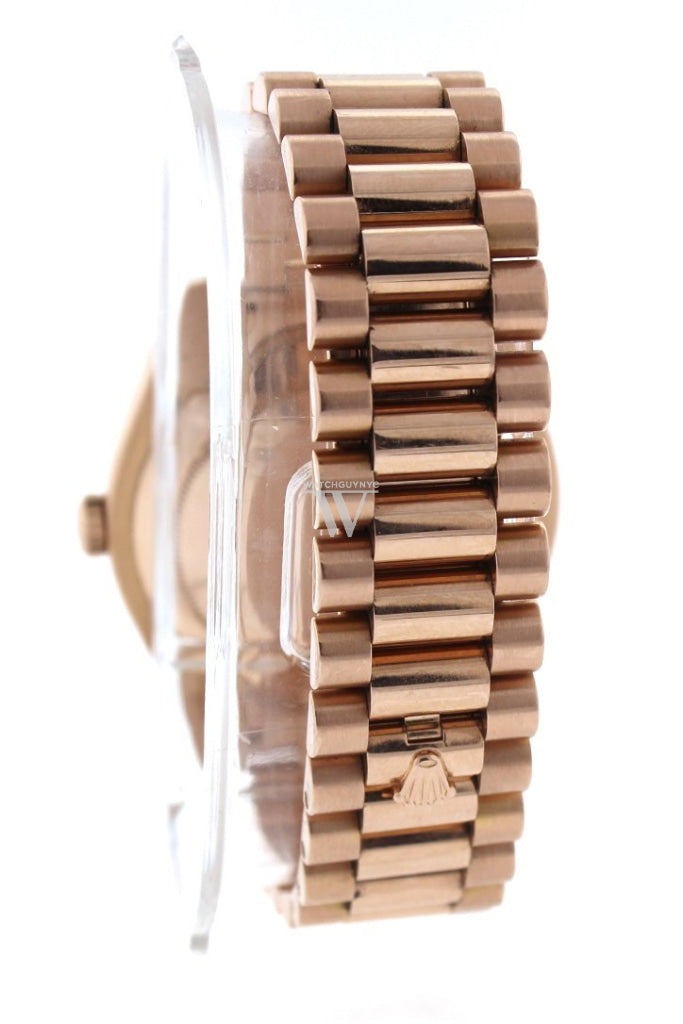 Rolex Day-Date II 41mm Matte Black Arabic Dial Rose Gold President Men’s Watch 218235