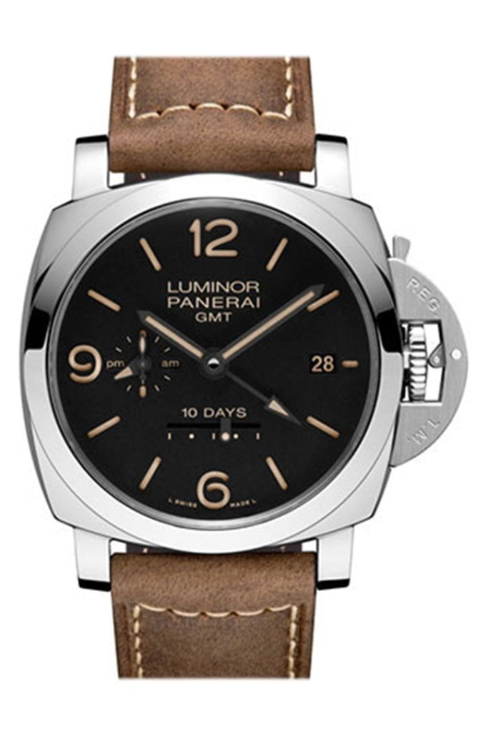 Panerai Panerai Panerai Luminor 1950 10 Days GMT Black Dial Men's PAM00533 luxury watch by Global Sky Diamonds, Diamond District NYC, mazalito