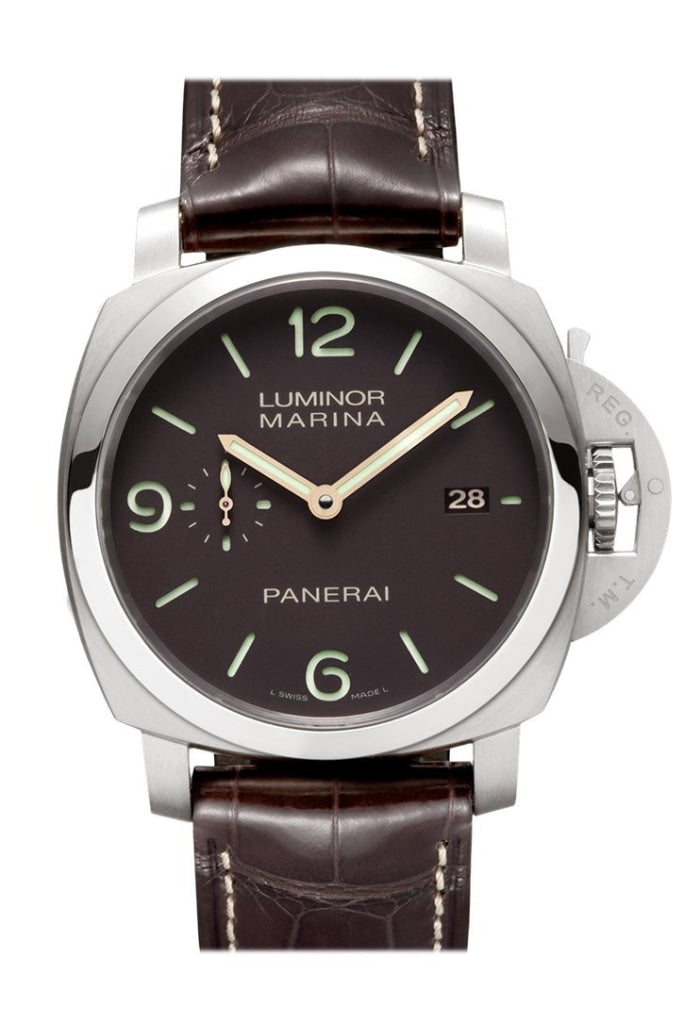 Panerai Panerai Panerai Luminor Marina 1950 3 Days Automatic Brown Dial Men's Watch Pam00351 luxury watch by Global Sky Diamonds, Diamond District NYC, mazalito