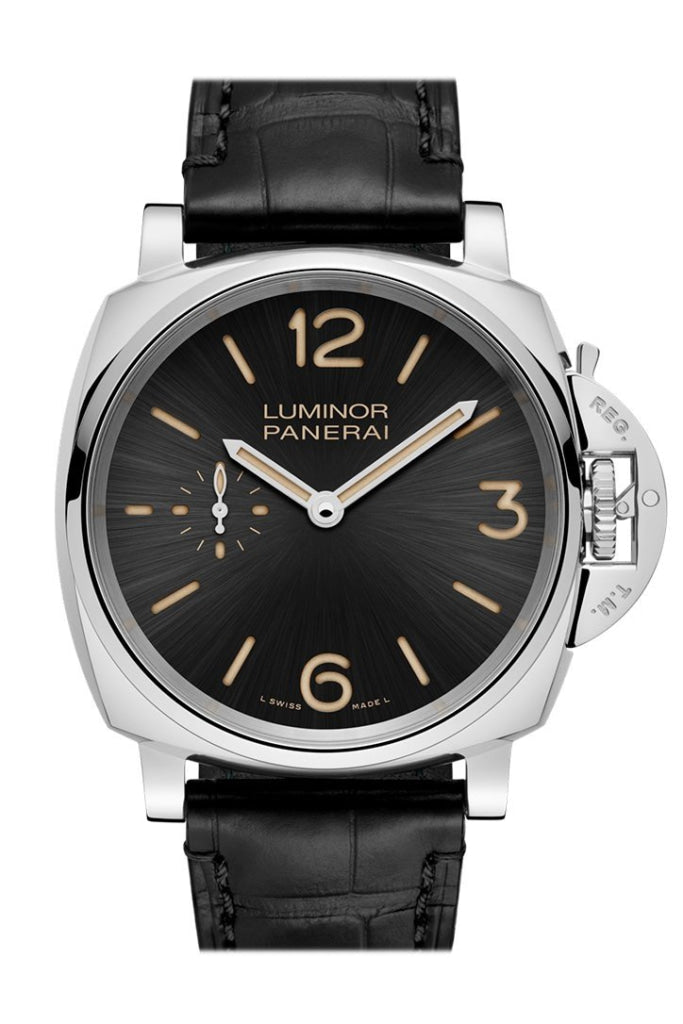 Panerai Panerai Panerai Pam00676 Luminor Due 3 Days Acciaio Black Dial Men's Watch luxury watch by Global Sky Diamonds, Diamond District NYC, mazalito