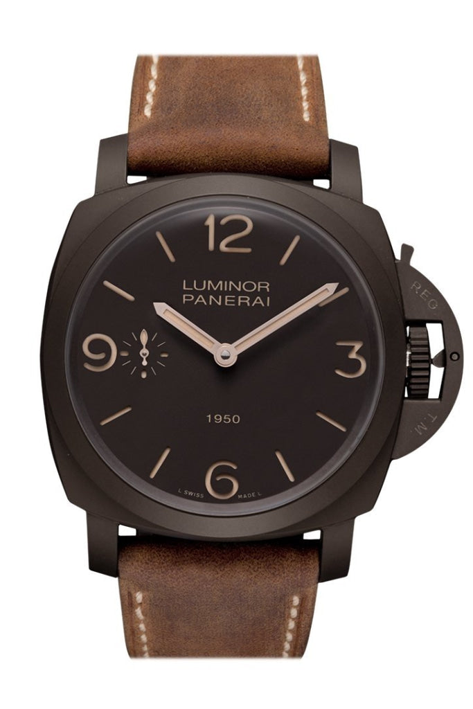 Panerai Panerai Panerai Luminor 1950 3 Days Composite 47mm Brown Dial Men's Watch Pam0 luxury watch by Global Sky Diamonds, Diamond District NYC, mazalito