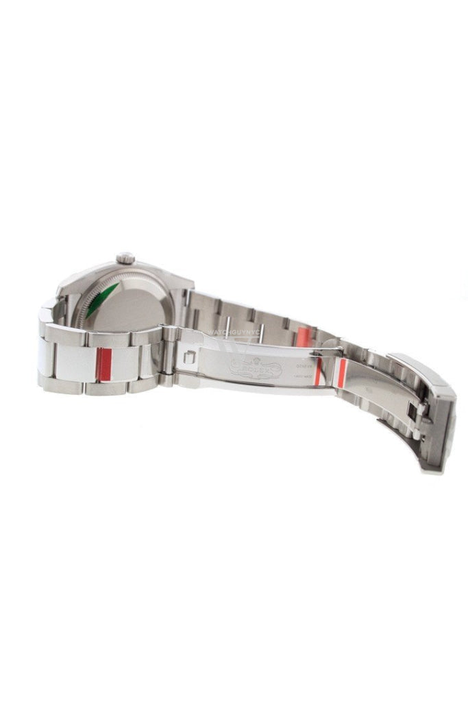 ROLEX Date 34mm Pink Dial Steel White Gold Watch 115234