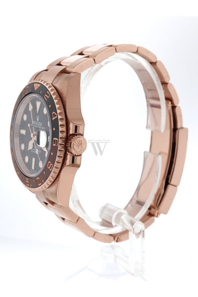 Rolex GMT Master II Black Dial 18kt Everose Gold Oyster Bracelet Men's Watch 126715CHNR 126715