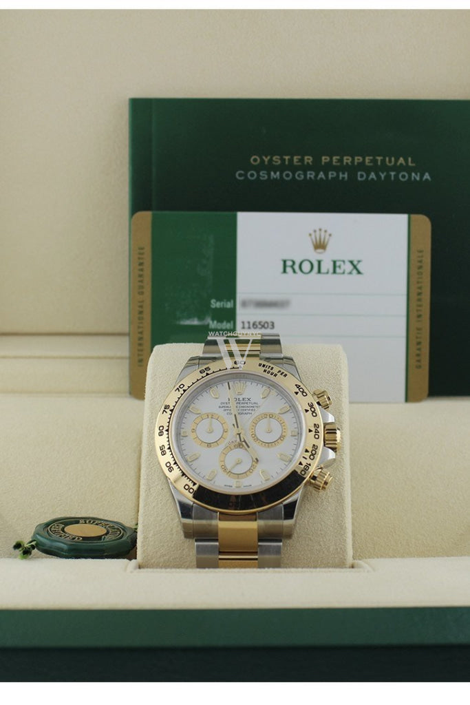 ROLEX Cosmograph Daytona White Dial Stainless Steel and Gold Men's Watch 116503
