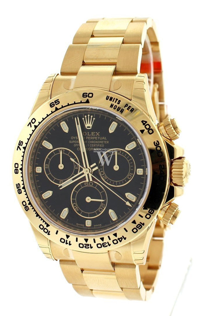 Rolex Cosmograph Daytona Black Dial Gold Men's Watch 116508