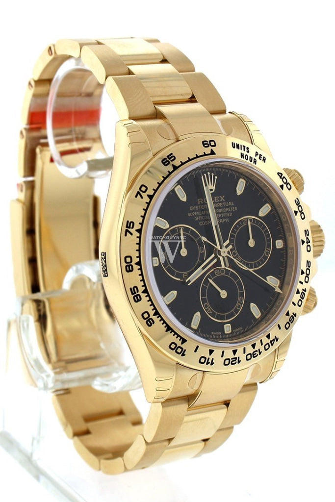 Rolex Cosmograph Daytona Black Dial Gold Men's Watch 116508
