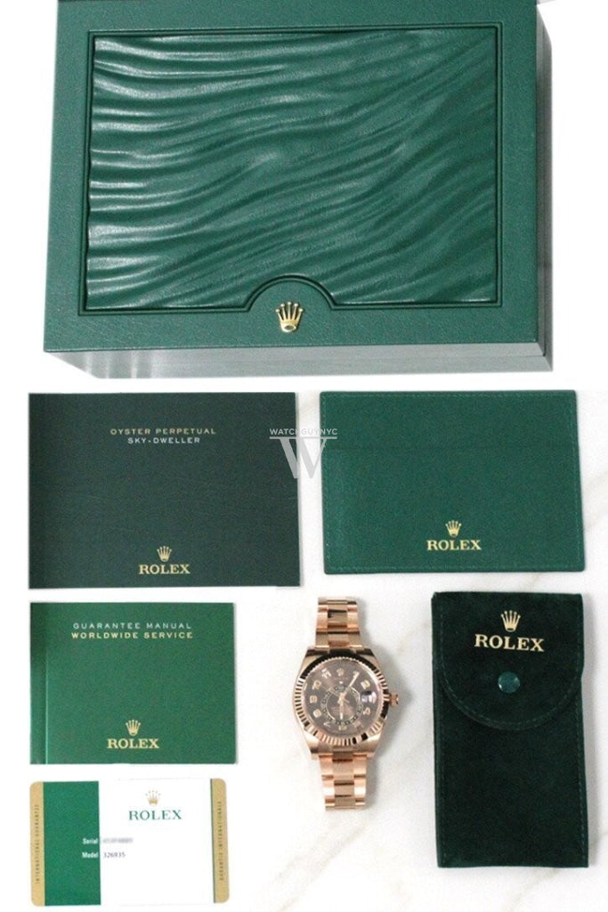 ROLEX Sky-Dweller 42 Chocolate Dial Rose Gold Men's Watch 326935