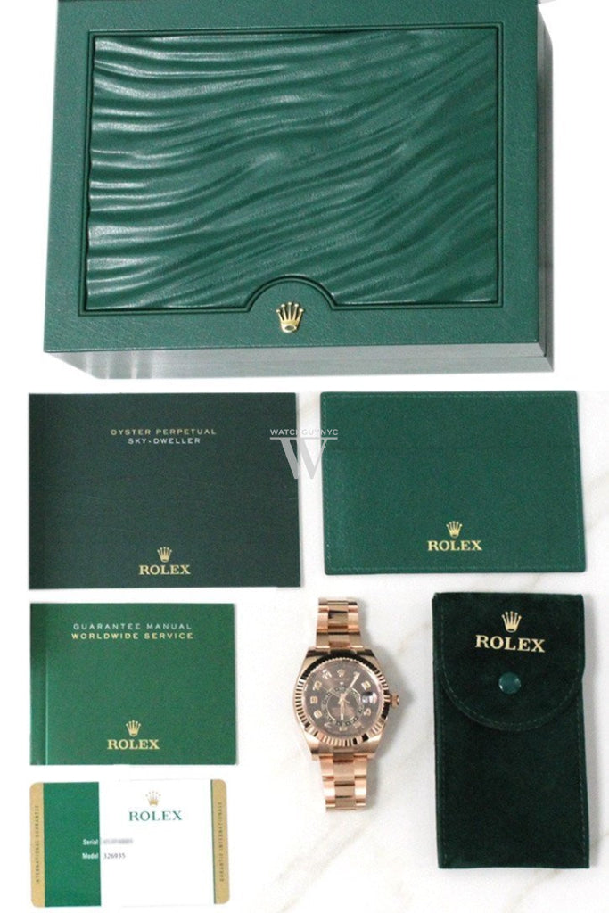 ROLEX Sky-Dweller 42 Chocolate Dial Rose Gold Men's Watch 326935