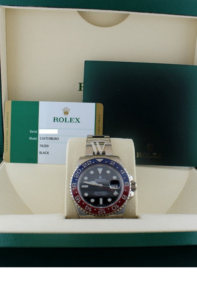 ROLEX GMT-Master II Black Dial Blue And Red Blue Bezel Watch 116719BLRO 116719