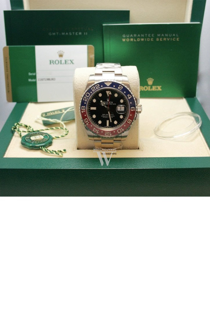ROLEX GMT-Master II Black Dial Blue And Red Blue Bezel Watch 116719BLRO 116719