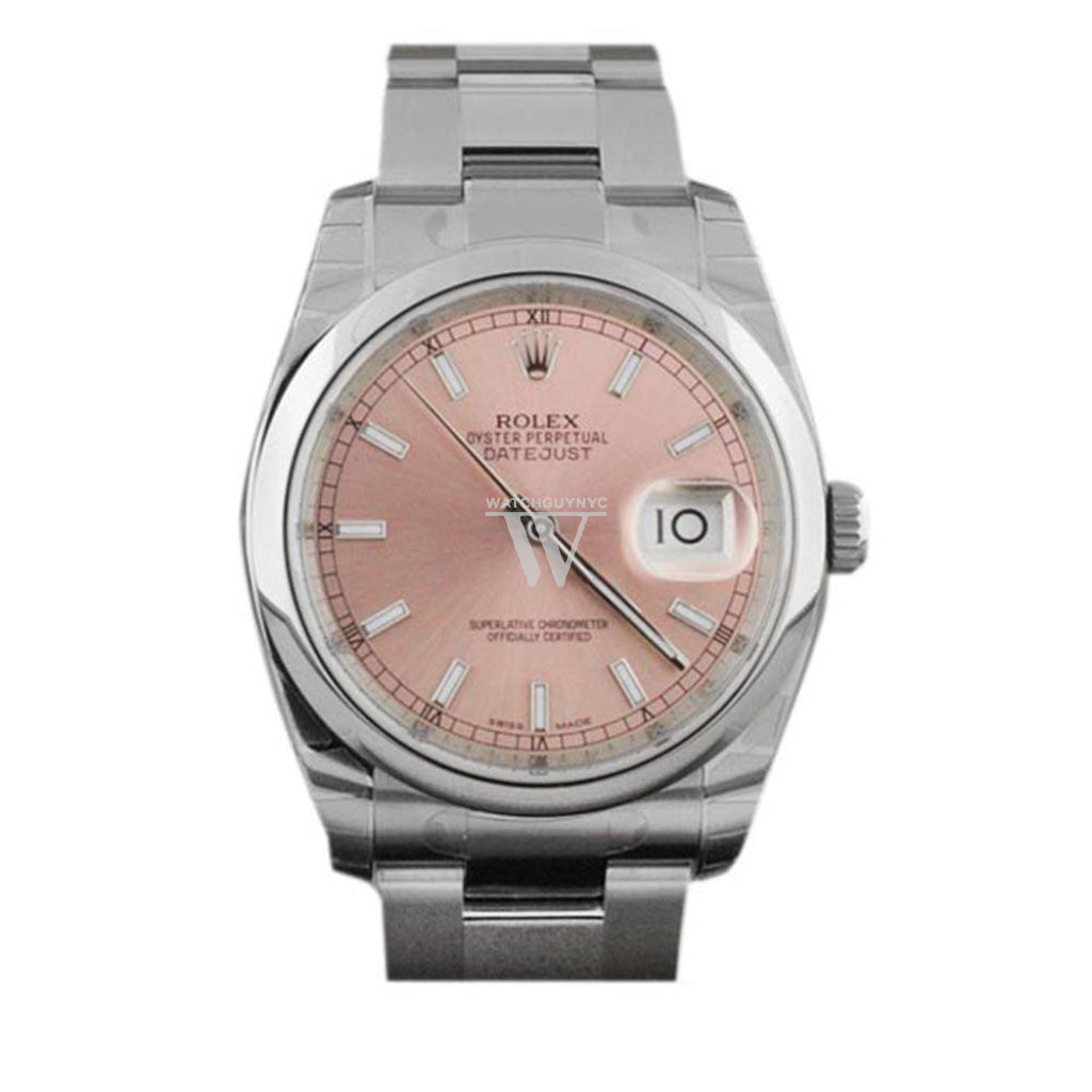 ROLEX Datejust 36 Pink Dial Stainless Steel Watch 116200 Pre-owned