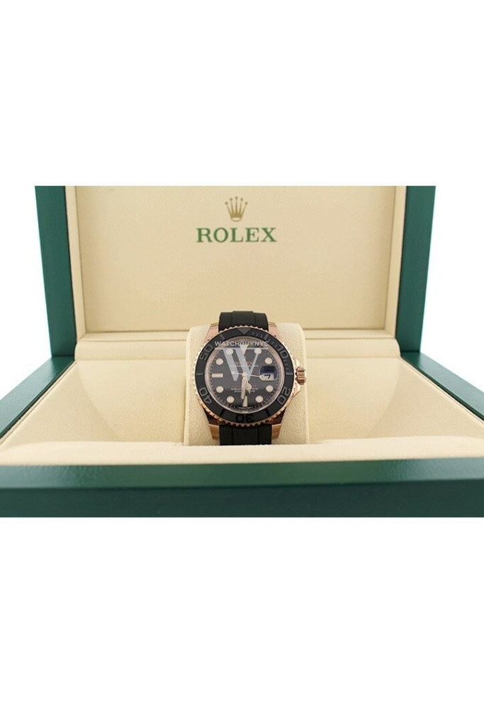 ROLEX YACHT-MASTER 40 Black Dial 18k Rose Gold Mens Watch 116655