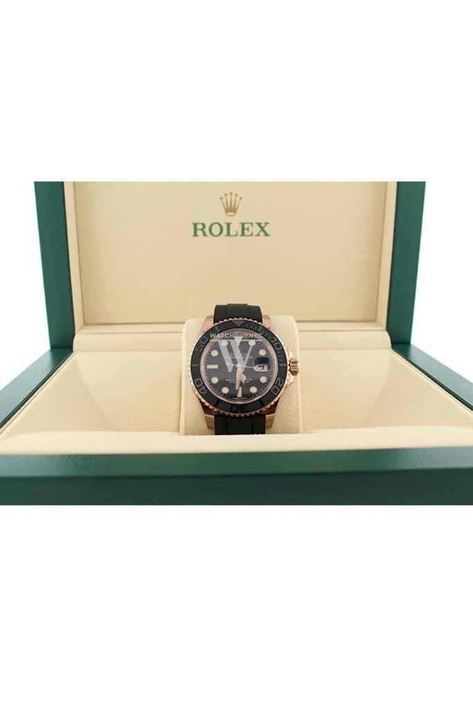 ROLEX YACHT-MASTER 40 Black Dial 18k Rose Gold Mens Watch 116655