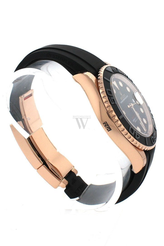 ROLEX YACHT-MASTER 40 Black Dial 18k Rose Gold Mens Watch 116655
