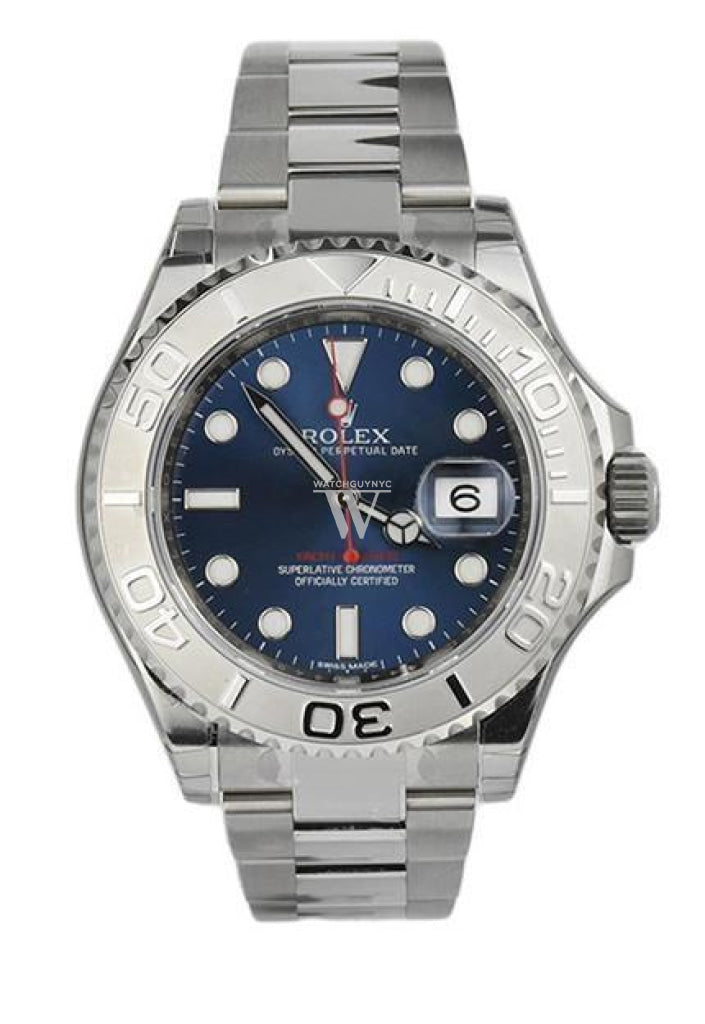 Rolex YACHT-MASTER 40 Blue Dial Platinum and Steel Mens Watch 116622