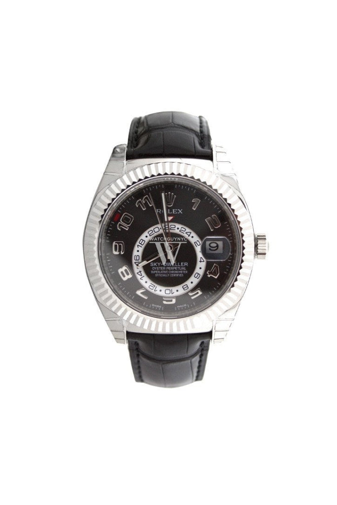 ROLEX Sky-Dweller 42 Black Arab Dial 18K White Gold Men's Watch 326139
